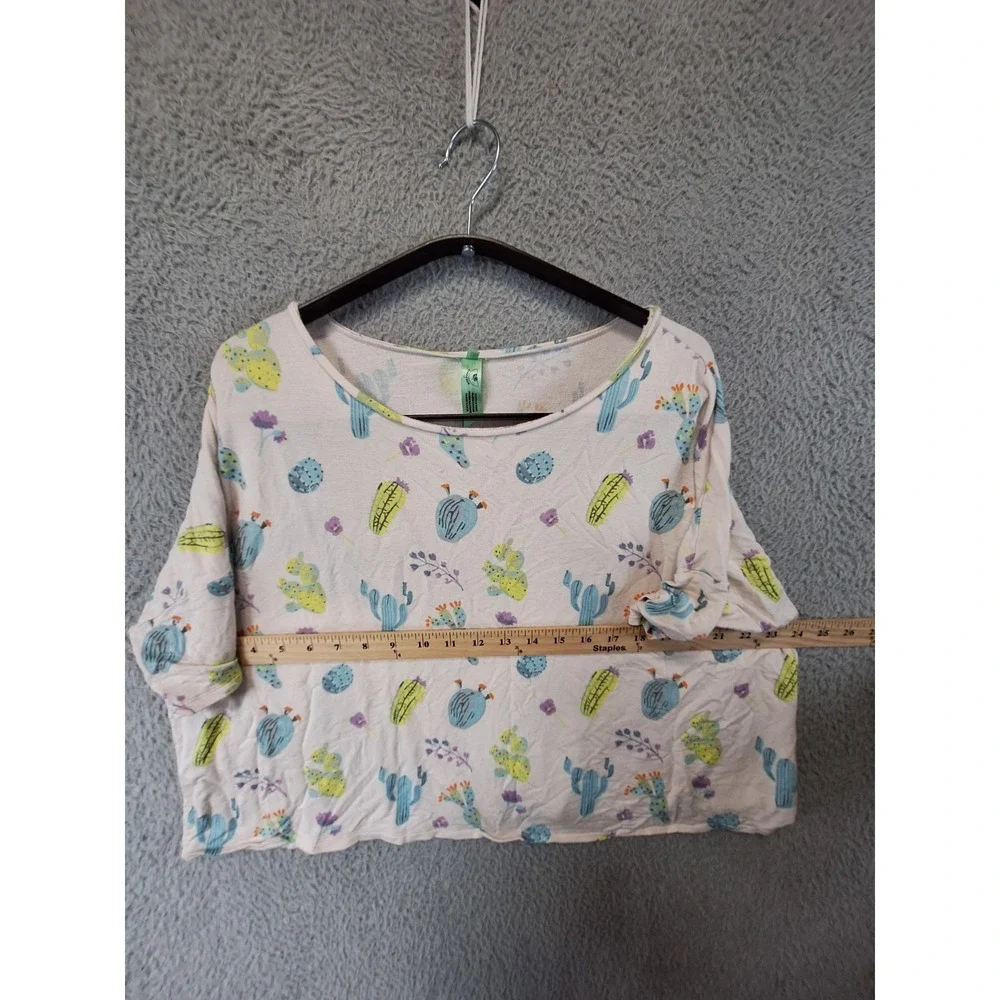 Honeydew Intimates 2 Piece Crop Top &‎ Shorts Womens L Multi Cactus Print Pajama
